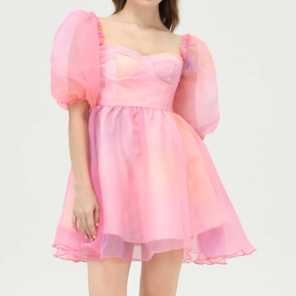 Pink Tulle Mini Dress